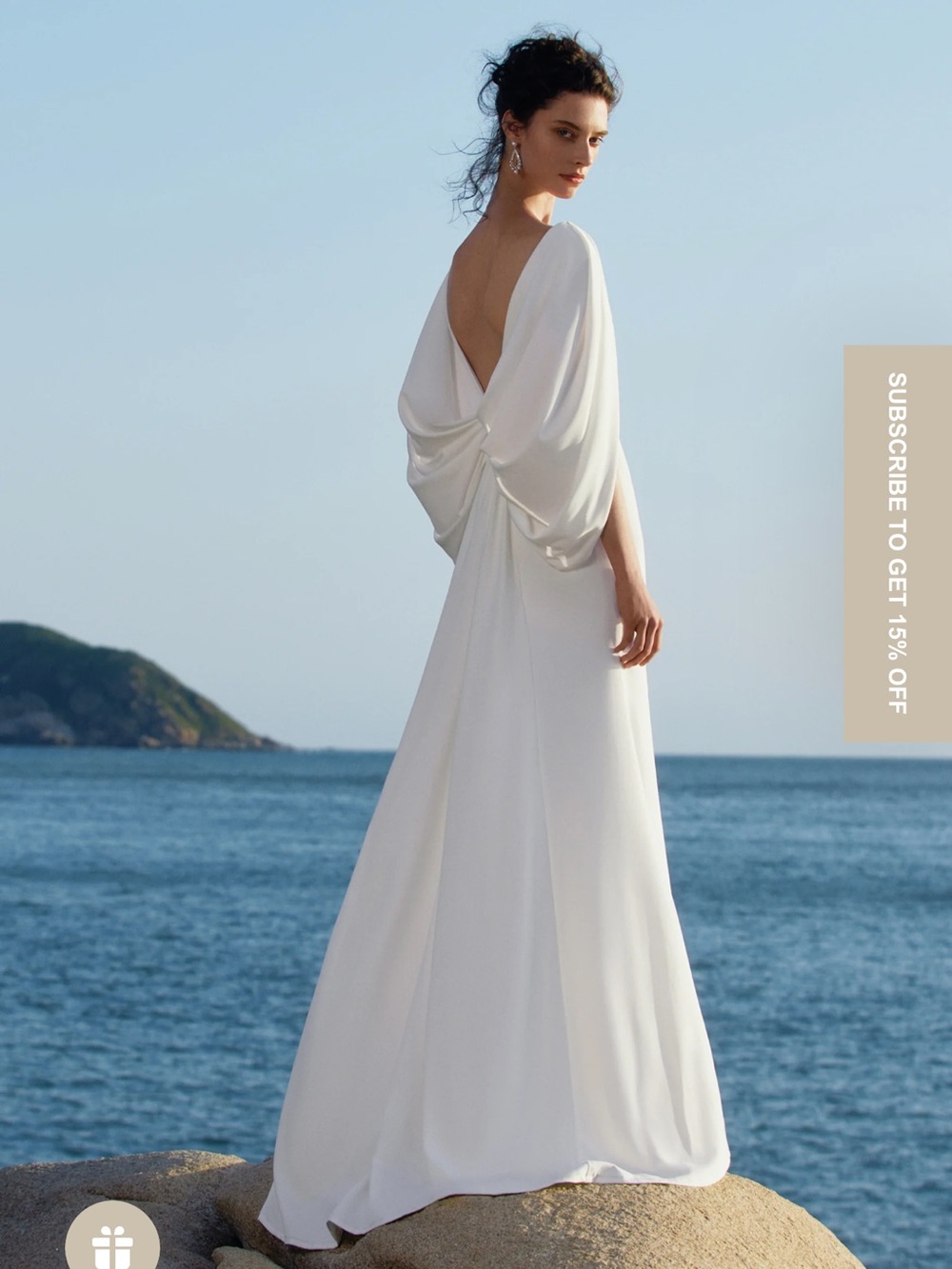 Draped Back Wedding Dress